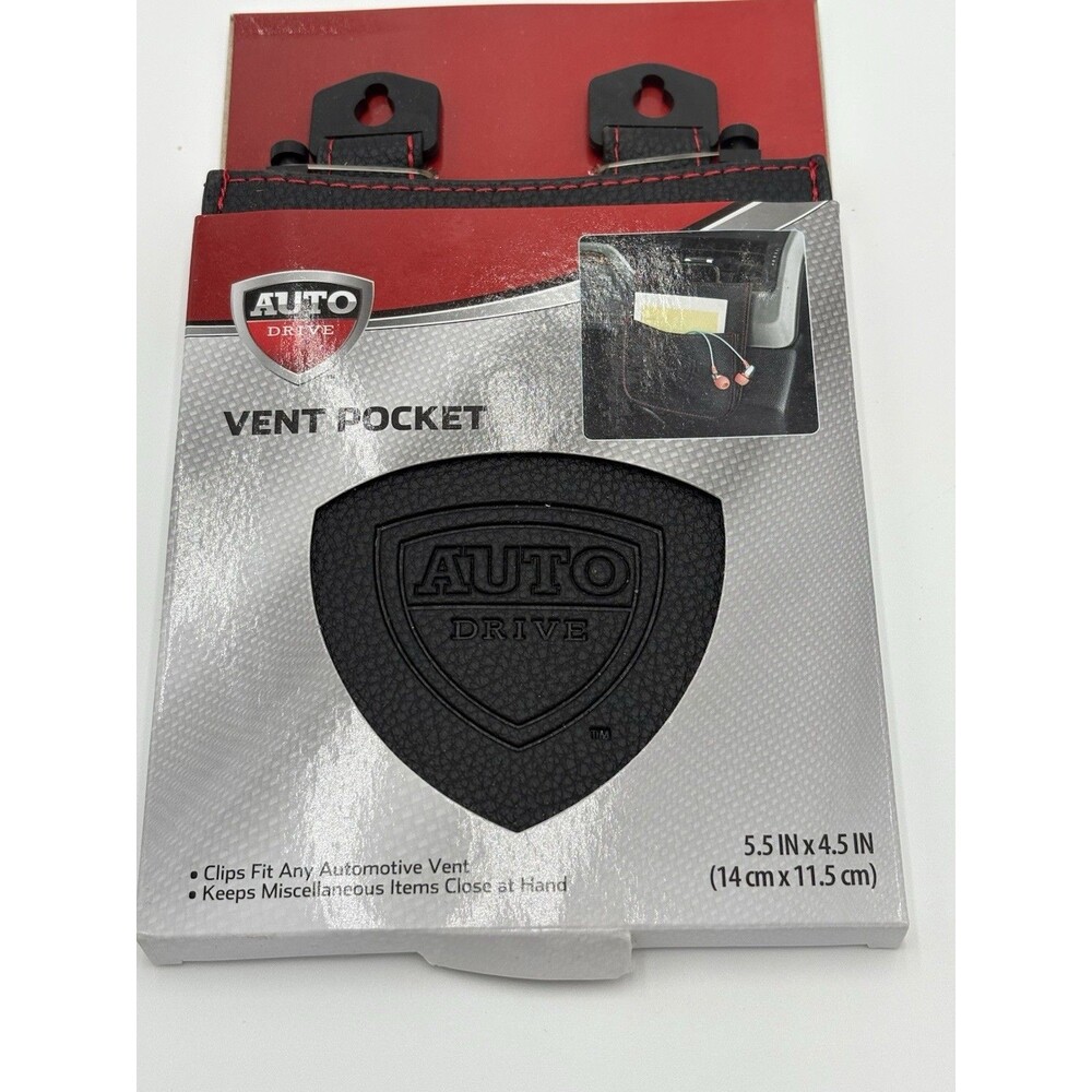 Auto Drive Vent Pocket Organizer 5.5" x 4.5" Clips Fit Any Car Air Vents